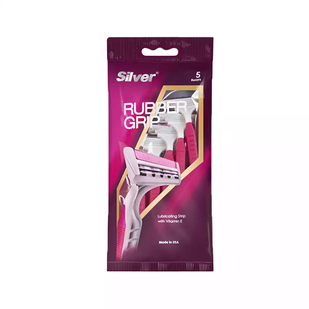 تیغ اصلاح خودتراش سیلور زنانه مدل Rubber Grip | الو دارو