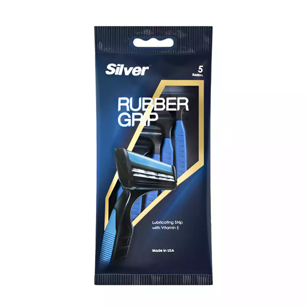 تیغ اصلاح خودتراش سیلور مردانه مدل Rubber Grip | الو دارو