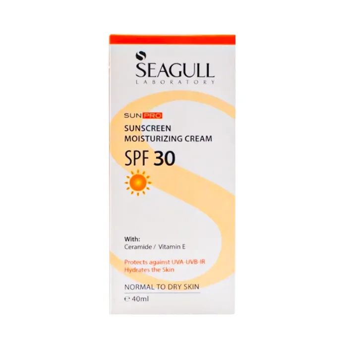 جلوی جعبه کرم ضد آفتاب بی رنگ سی گل SPF30 برای پوست خشک و معمولی | الو دارو