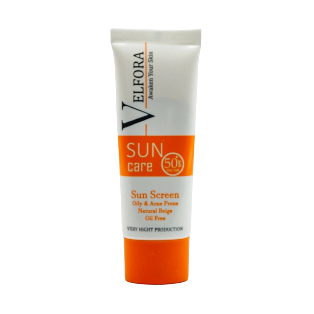 کرم ضد آفتاب رنگی ولفورا spf50 مناسب پوست جوشدار بژ طبیعی | الو دارو