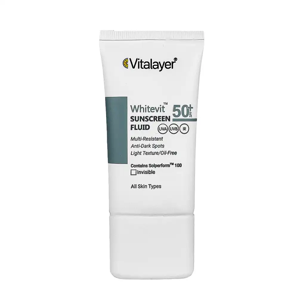 کرم ضد آفتاب بی رنگ ویتالیر SPF50 مدل وایت ویت | الو دارو