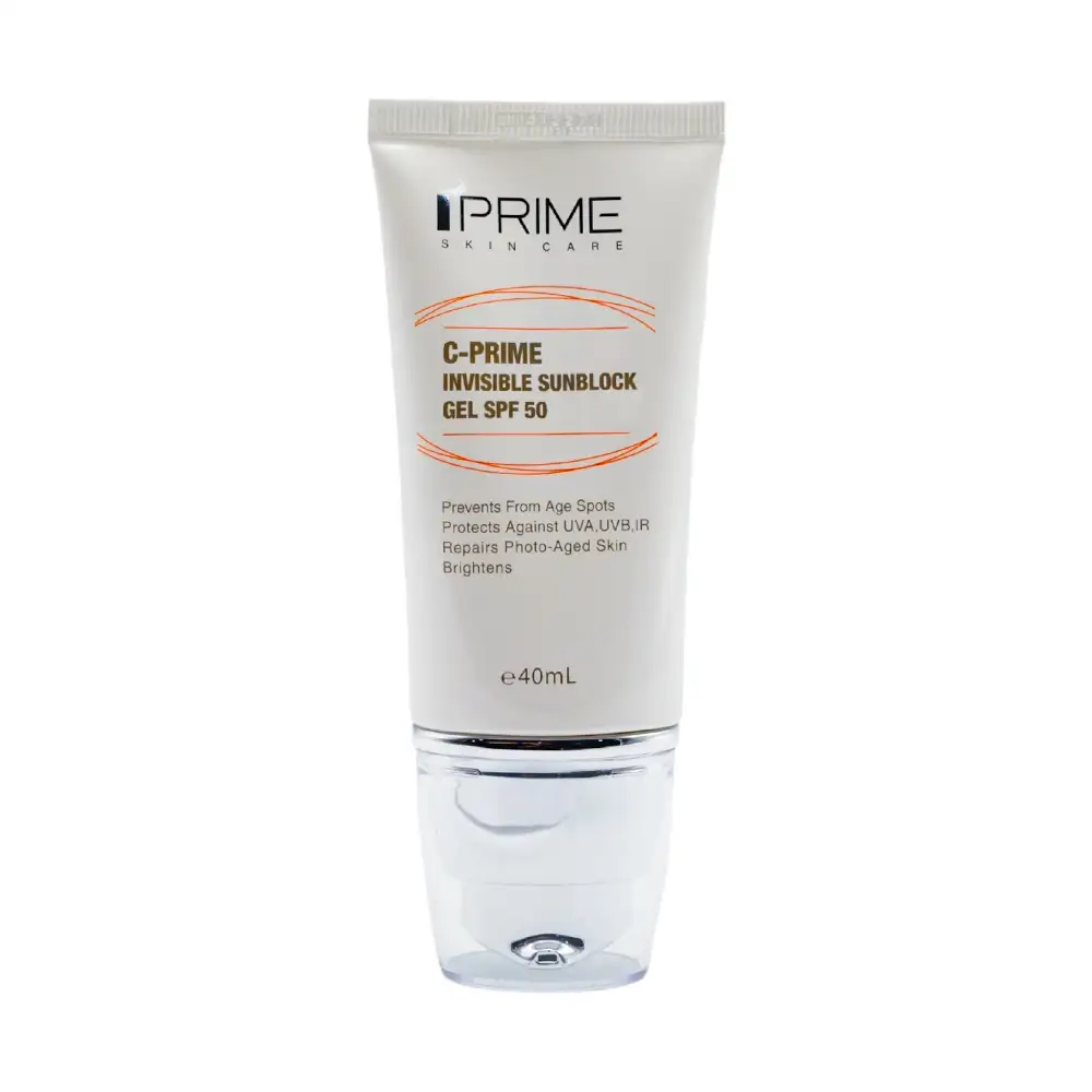 ژل ضد آفتاب بی رنگ پریم SPF50 حاوی ویتامین سی | الو دارو