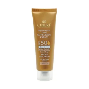 کرم ضد آفتاب رنگی سینره SPF50 مناسب انواع پوست