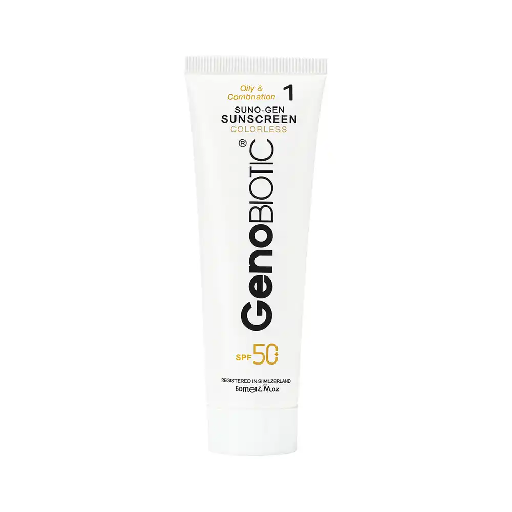 کرم ضد آفتاب پوست چرب SPF50 ژنوبایوتیک بدون رنگ | الودارو
